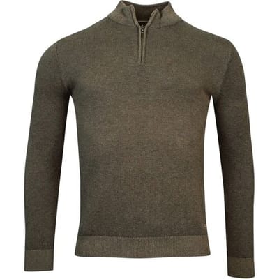 Baileys Trui Half Zip Allover Plated 2-Tone Jacquard Taupe / male