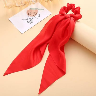 1 ST Nieuwe Dames Scrunchie Lint Elastische Haarbanden Strik Sjaal Effen Hoofdband voor Meisjes Dames Haar Touwen Strikjes Haaraccessoires white