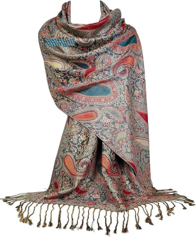 Pashmina Stijl Sjaal - Dames Sjaal - Stijlvol Aankleden - Mosaïek Patroon - 26 x 18 cm - Multicolor