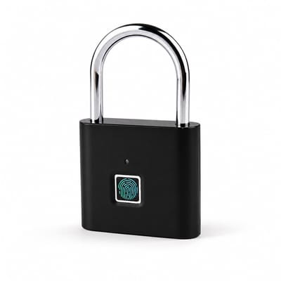 PolkaHome Slim Vingerafdruk Hangslot – USB Oplaadbaar Mini Hangslot – Sleutelloos Slot met 150 mAh Batterij – IP56 Spatwaterbestendig – Voor Koffer, Rugzak, Locker en Kastje – Zwart
