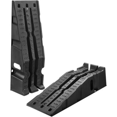 VEVOR Autohellingen, 2-Pack, 17 Cm Hefhoogte, Draagbare Autohellingen voor Garageonderhoud, Olieverversingen en Vrachtwagenreparaties, 1814 Kg Laadvermogen (Per Helling), Zwart