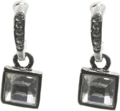 Behave - Oorbellen met vierkante hanger en steentjes - Tijdloos chic