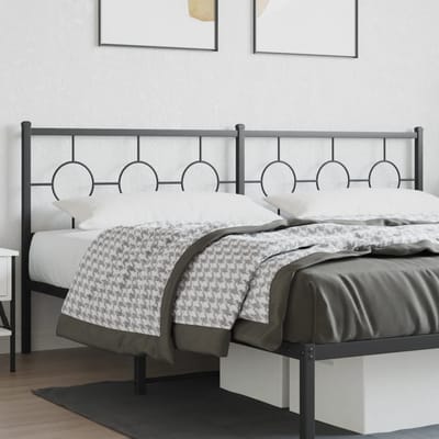 vidaXL - Vervangend - hoofdbord - 193 - cm - metaal - zwart