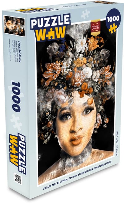 Puzzel Kranten - Vrouw - Bloemen - Legpuzzel - Puzzel 1000 stukjes volwassenen