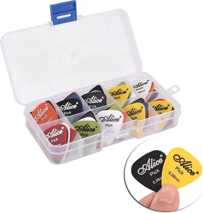 Scoby - Plectrums - Ultieme Gitaar Plectrum Set - 60-Delige Collectie in Handig Doosje - 6 Verschillende Maten - Pick Packs - Perfect Cadeau voor Gitaristen
