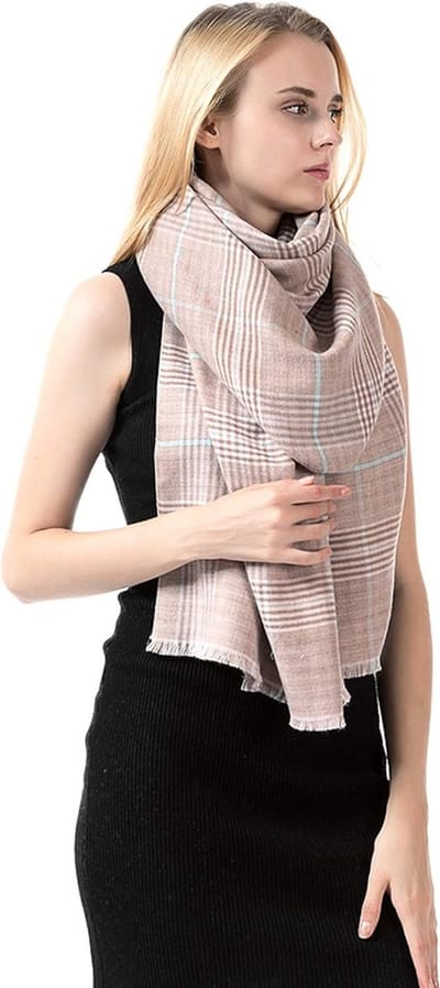 Klassieke Plaid Sjaal - Omslagdoek Deken - Warm Aangekleed Blijven - Omkeerbaar Geruit Effen - 67 x 196 cm