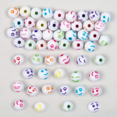 Ross Kleurrijke knutselkralen "grappige gezichten" voor kinderen om armbanden en kettingen creatief vorm te geven - sieradenknutselset voor kinderen (300 stuks)