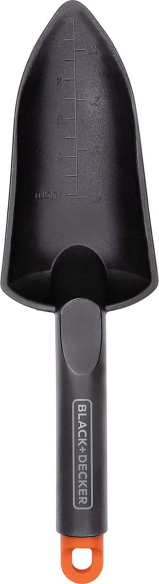 BLACK+DECKER Tuinschep - met Maataanduiding - Tuinschepje 30,5CM - Polypropyleen - Zwart/Oranje
