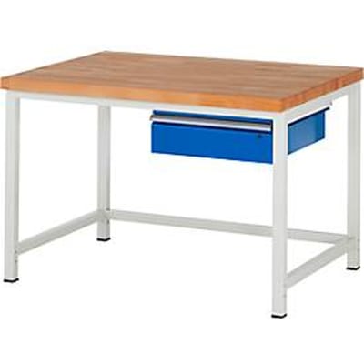 Werkbank serie 8001, vast, met schuiflade, B 1250 x D 900 X H 840 mm
