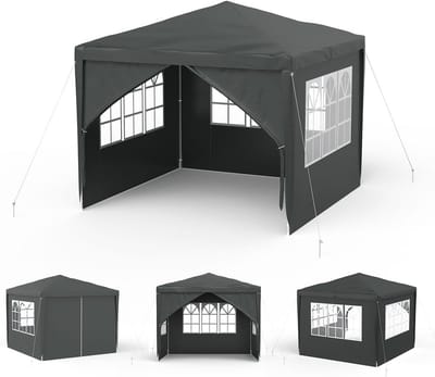 Tuinpaviljoen Waterdicht - Feesttent Bier tent - Buitenfeesten Organiseren - Met 4 Zijwanden - 3x3 Meter - Antraciet