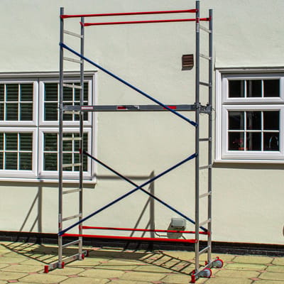 Home Master® Doe-Het-Zelf Rolsteiger – 4 m – Aluminium Thuissteiger – 150 kg Draagvermogen – Snelle Montage – Luikplatform