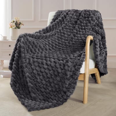 Zachte fleece deken 127 x 203 cm - Stijlvolle jacquard deken voor bank en buitengebruik