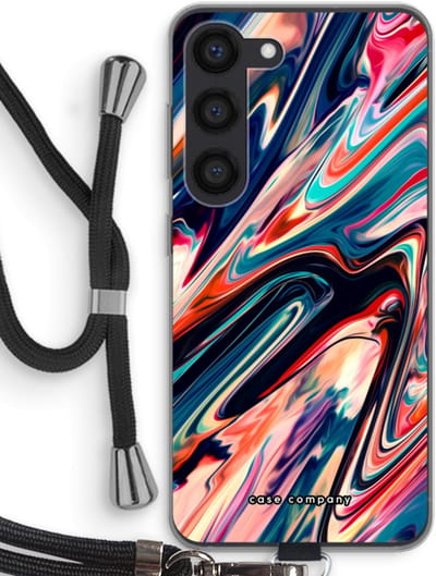Case Company® - Hoesje met koord geschikt voor Samsung Galaxy S23 hoesje met Koord - Quantum Being - Telefoonhoesje met Zwart Koord - Bescherming aan alle Kanten en Over de Schermrand