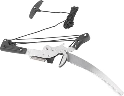 Tuin Snoei Zaag - Hoge Takken Snoeier - Tuin Onderhoud - Dubbel Katrol Systeem - 34 cm Zaagblad - Zilver