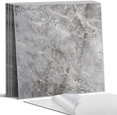 Coloray Wandpanelen Zelfklevend - Natuursteenpatroon Zelfklevende Wandpanelen - 50 cm x 50 cm - Grijs Wandpaneel PVC - 4 stuks - Texturen Wandpanelen Zelfklevend - Wandbord Keuken - Wandpaneel Badkamer