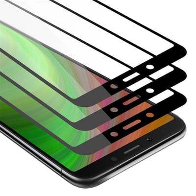 Cadorabo 3x Screenprotector geschikt voor Xiaomi RedMi 6 Volledig scherm pantserfolie Beschermfolie in TRANSPARANT met ZWART - Getemperd (Tempered) Display beschermend glas in 9H hardheid met 3D Touch
