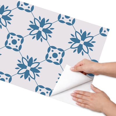 Coloray Meubel Wrap Folie - Blauw Meubelfolie - 50x100 cm - Decoratiefolie Eenvoudige tegels - Meubel Wrap Folie - Minimalist Meubelfolie - Plakfolie Meubels - Keuken decoratie - Achtergronden en patronen