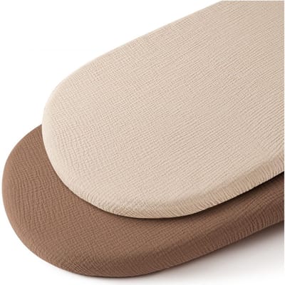 Getailleerd laken - 2 stuks - S - 82*41CM - Gekreukt kinderlaken - Volledige hoes voor kinderbedje - Ademend kinderlaken - Wieglaken - Zacht en ademend - Geschikt voor wiegjes, ledikantjes en ovale manden - Matrashoes