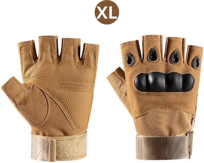 Nivard Airsoft Handschoenen - Tactical - Tactical Gloves - Leger - Tactical Handschoenen Hardknuckle - Paintball - Militaire - Vingerloze - Khaki XL