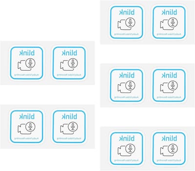 10 Stuks Blink Audio/Video Opname Stickers voor Alarmdeuren en Ramen - Zelfklevende PVC Waarschuwingsstickers voor Beveiliging