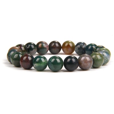Bixorp Gems Indiaanse Agaat Edelsteen Armband 10mm - Edelstenen Kralenarmband - Spiritueel Cadeau - 18cm