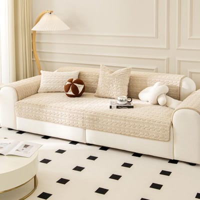 Coussin de canapé de luxe léger en peluche de vison de millet d'hiver coussin de siège chaud épaissi housse de canapé haut de gamme moderne housse de canapé serviette en tissu 70*70cm