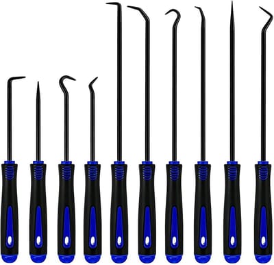 Haak En Prik Gereedschap - O-ring Trekker Set - Onderhoud en Reparatie - Antislip Rubber Coating - 10 Delige Set