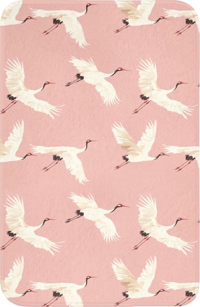 WC mat 40x60 cm - Antislip - Modern - Kraanvogels - Roze - Toiletmat - Vloermat - Douchemat - Toilet tapijt - Toiletmatten