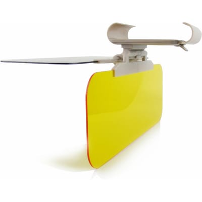 Extension Pare-Soleil Jour Nuit Voiture Anti-Éblouissement 2 en 1 Automobile Anti UV Bloc Pare-Soleil Éblouissement Preuve Pare-Soleil Miroir Lunettes yellow