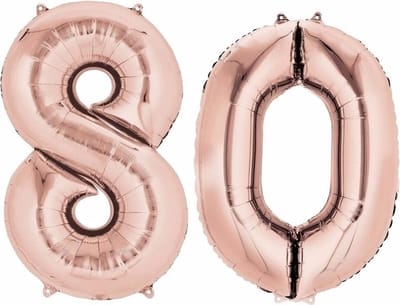80 jaar verjaardag - Folie ballon cijfers - rose goud - 88 cm - versiering - feestarteikelen