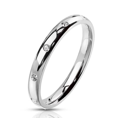 Ring Dames - Ringen Dames - Ringen Vrouwen - Zilverkleurig - Zilveren Kleur - Ring - Klassieke Steentjes - Classico