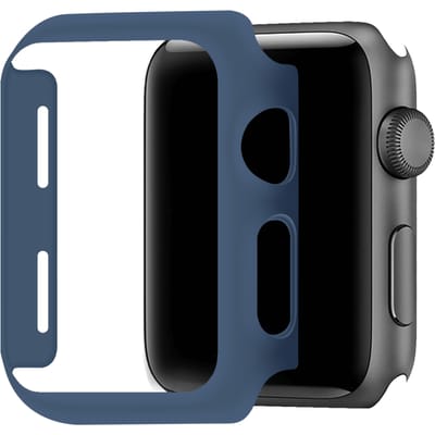 Telefoonglaasje Hoesje - Geschikt voor Apple Watch 1\ Apple Watch 2\ Apple Watch 3 - Kunststof - 38mm - Blauw