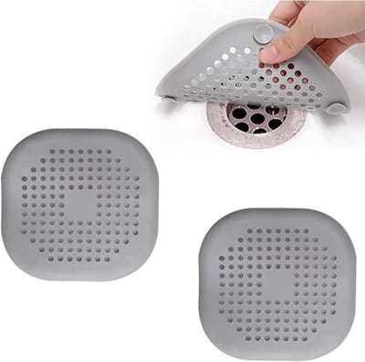 Siliconen Afvoerzeef Set van 2 - Douche Haarvanger en Badkuip Afvoer Deksel met Zuignap voor Badkamer en Keuken