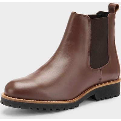 Chelsea boots van echt leer - bruin - Gr. 36 van Goldner Fashion