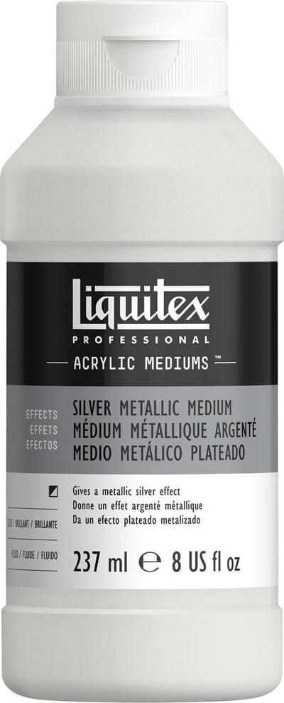 Liquitex Metallic 8508 Silver Medium 237 ml – Acrylmedium met zilvereffect, lichtvast & mengbaar - Acrylic Additive