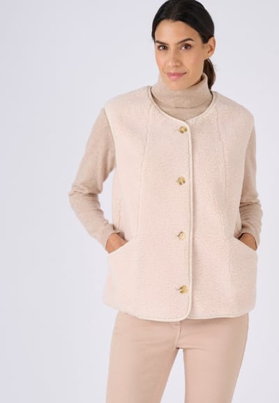 Damart - Mouwloos jasje in lammy - Dames - Wit - S
