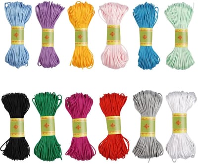 Dailygoods- Koord 12 Stuks - Zijdedraden - Duurzaam - Vochtbestendig - Kleurecht - Voor Armbanden/Sieraden - Vlechtgaren