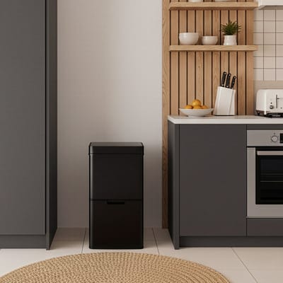 Sensorprullenbak Venna 72 liter 79x42x32 cm zwart [en.casa]