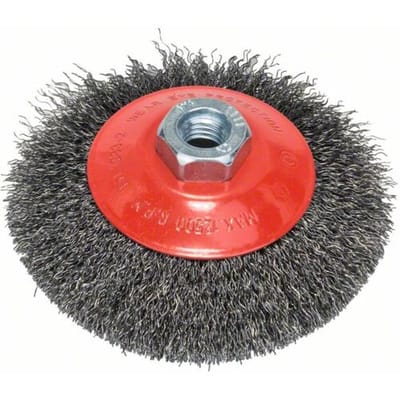 Bosch Accessories Schuine borstel Clean for Metal, gegolfd, 115 mm, 0,3 mm, 12.500 omw/min, M14 Bosch Power Tools 2608622101 1 stuk(s)