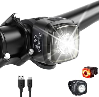 Oplaadbare LED fietsverlichtingsset met StVZO goedkeuring - Voor- en Achterlicht IPX5 waterdicht