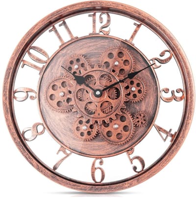 DailySupplies® Klok - Wandklok Modern - Klokken - Industrieel - Brons Rose Goud