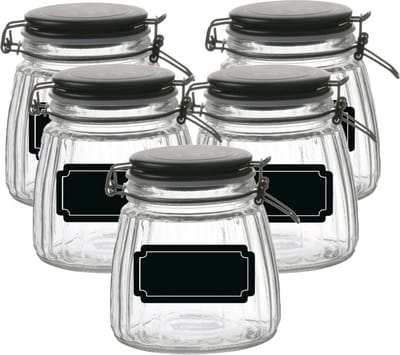 Weckpot/inmaakpot - 10x - 1L - glas - met beugelsluiting - incl. etiketten