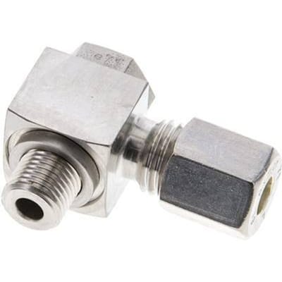 6L & M10x1 RVS Swivel Joint Knelfitting Buitendraad 315bar Draaibaar ISO 8434-1