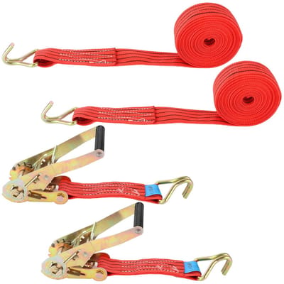 Dailygoods- Spanbanden met Ratel 6 m - Sjorbanden voor Motor - Sjorbanden voor Auto - Sjorbanden voor Aanhanger - 2000 kg Belastbaarheid - 50 mm Breedte