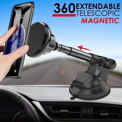 Universele Autohouder Telefoon - Sterke Zuignap - LB-415 Magnetisch incl. 2x Magneet plaatjes - Geschikt voor Dashboard - Voorruit - Raam - Bureau - Auto Accessoires - Telefoonhouders Auto Magnetisch - GSM Houder Auto - Smartphonehouder