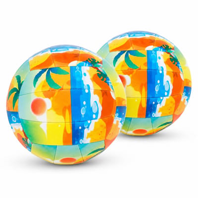 Volleybal Beachvolleybal Set van 2 – Maat 5 Formaat – Lichtgewicht PVC Ballen 22 cm voor Strand, Tuin en Camping