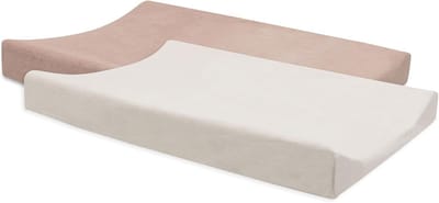 SnelShoppen - Aankleedkussenovertrek Set van 2, Badstof, Wild Rose/Ivory, 50 x 70 cm, 85% Katoen, 15% Polyester, Oeko-Tex, Perfect voor Baby, Comforta