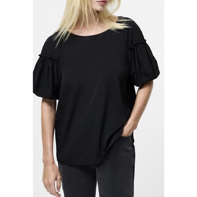 French Connection Crepe Light Puff Sleeve Top Black Taglia: XS | Magliette intime Outlet | Donna | Nero