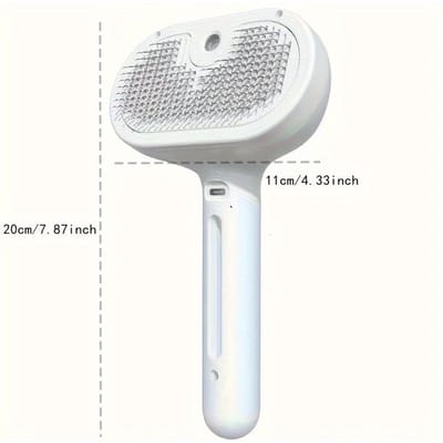 Peigne à cheveux en spray pour animaux de compagnie Brosse de nettoyage pour poils d'animaux Toilettage pour chats Accessoires pour chiens Outils Démêlage Brouillard d'eau Humidificateur Peigne blanc