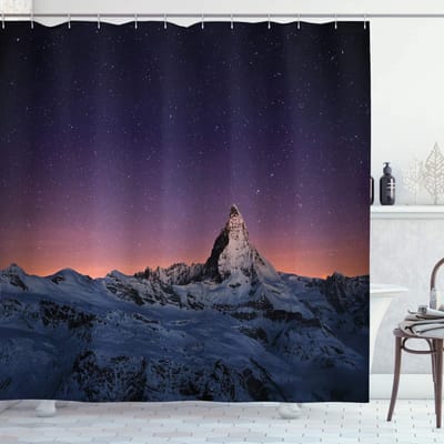 ABAKUHAUS Nacht douchegordijn – 175x180 cm – stof, lila koraalbeige